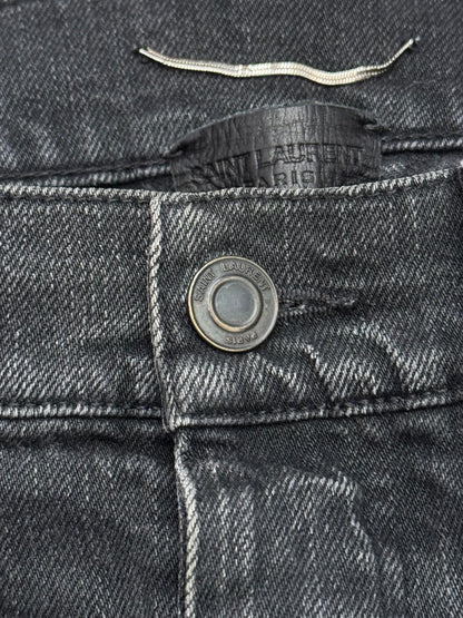 FW15 Saint Laurent by Hedi Slimane Black Washed D01 Denim Jeans