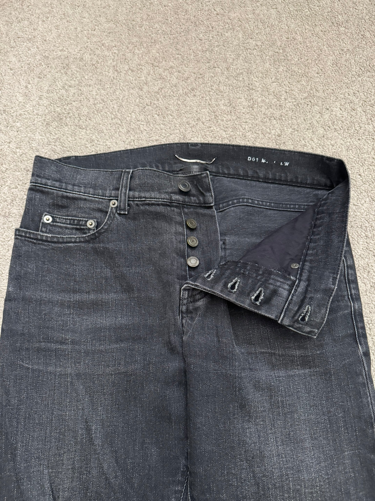 FW15 Saint Laurent by Hedi Slimane Black Washed D01 Denim Jeans