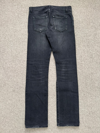 FW15 Saint Laurent by Hedi Slimane Black Washed D01 Denim Jeans