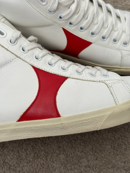Celine TR 01 Triomphe White & Red Mid Top Sneakers