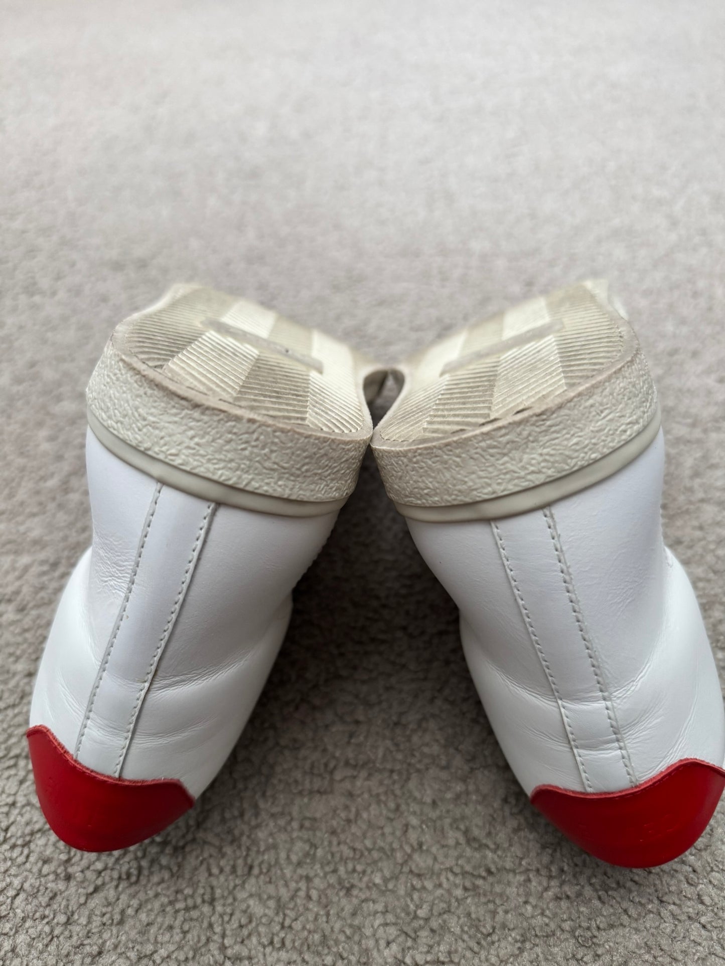 Celine TR 01 Triomphe White & Red Mid Top Sneakers