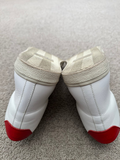 Celine TR 01 Triomphe White & Red Mid Top Sneakers