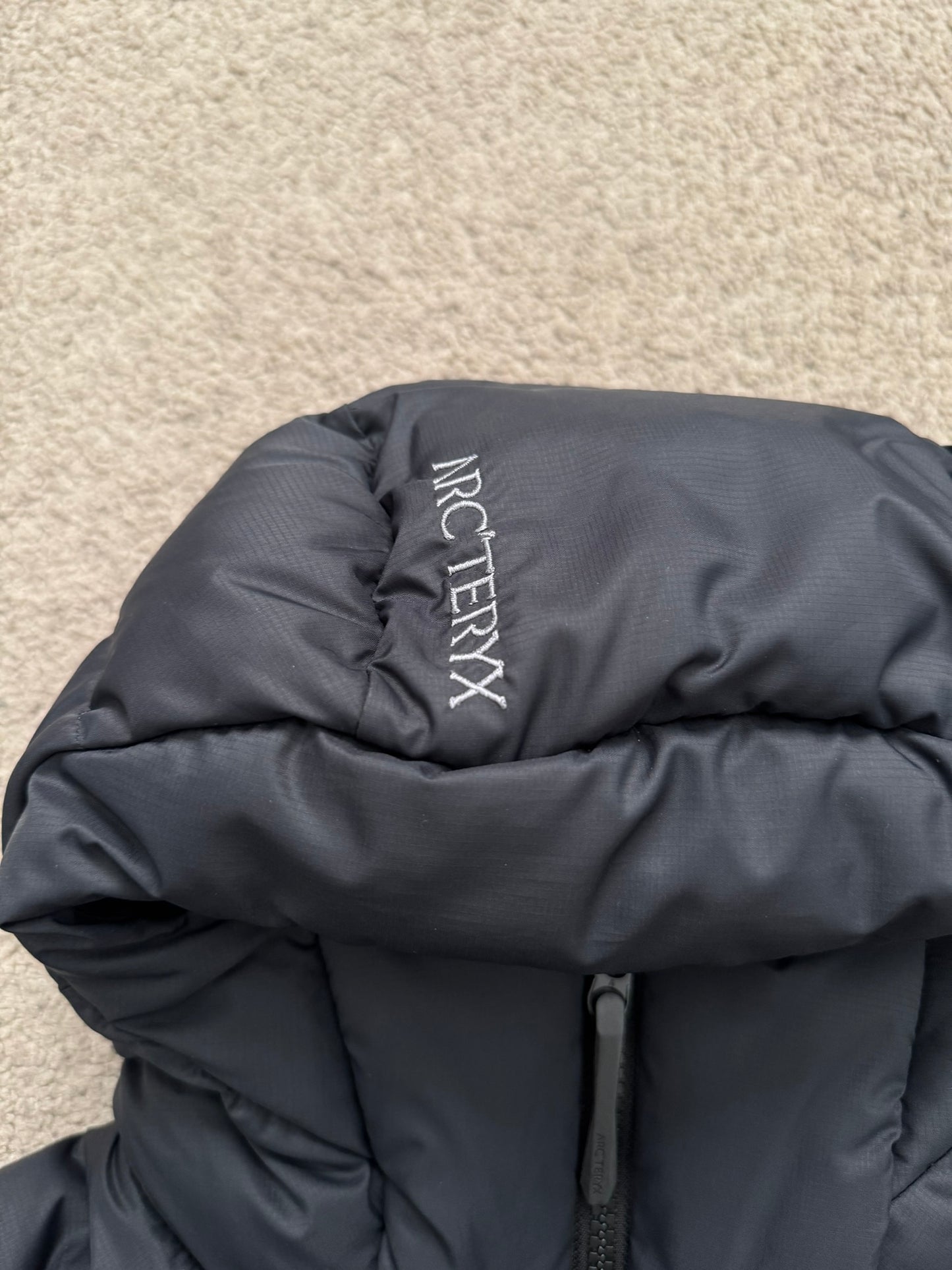 Arc'teryx Black Thorium Hooded Puffer Down Jacket