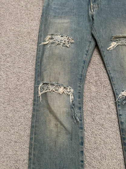 SS15 Saint Laurent by Hedi Slimane Crash Distressed D02 Denim Jeans