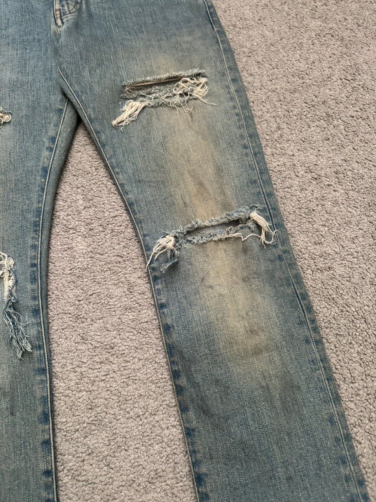 SS15 Saint Laurent by Hedi Slimane Crash Distressed D02 Denim Jeans