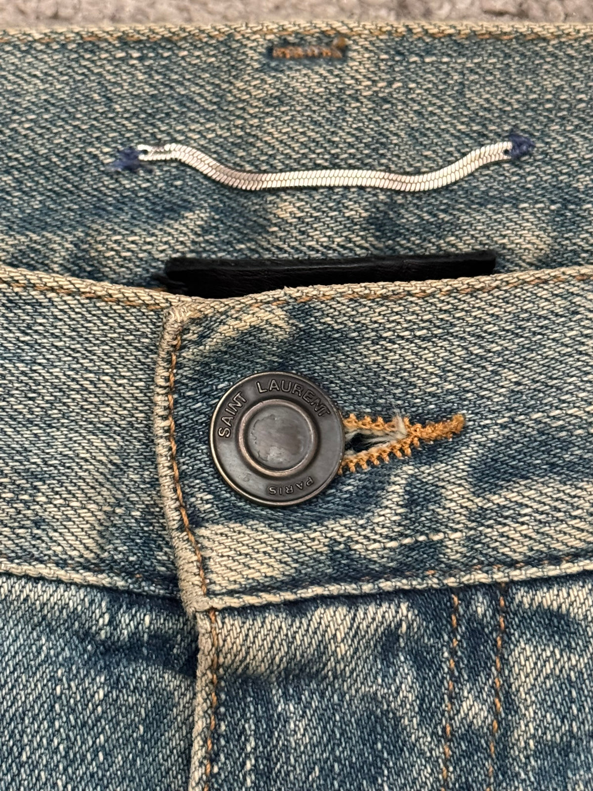 SS15 Saint Laurent by Hedi Slimane Crash Distressed D02 Denim Jeans