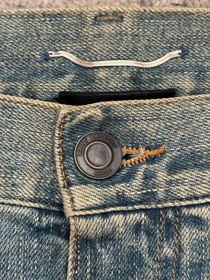 SS15 Saint Laurent by Hedi Slimane Crash Distressed D02 Denim Jeans