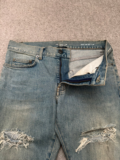SS15 Saint Laurent by Hedi Slimane Crash Distressed D02 Denim Jeans