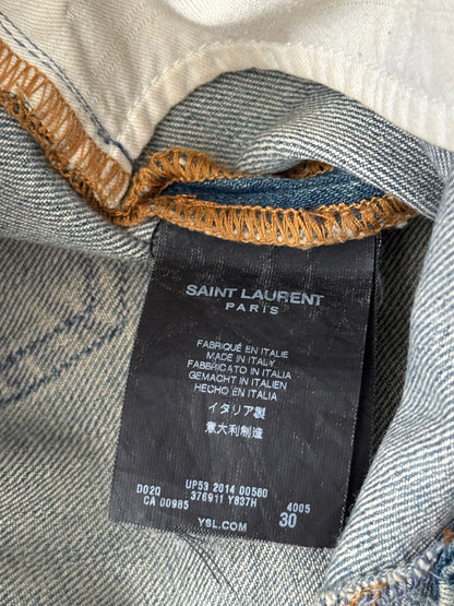 SS15 Saint Laurent by Hedi Slimane Crash Distressed D02 Denim Jeans