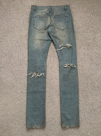SS15 Saint Laurent by Hedi Slimane Crash Distressed D02 Denim Jeans