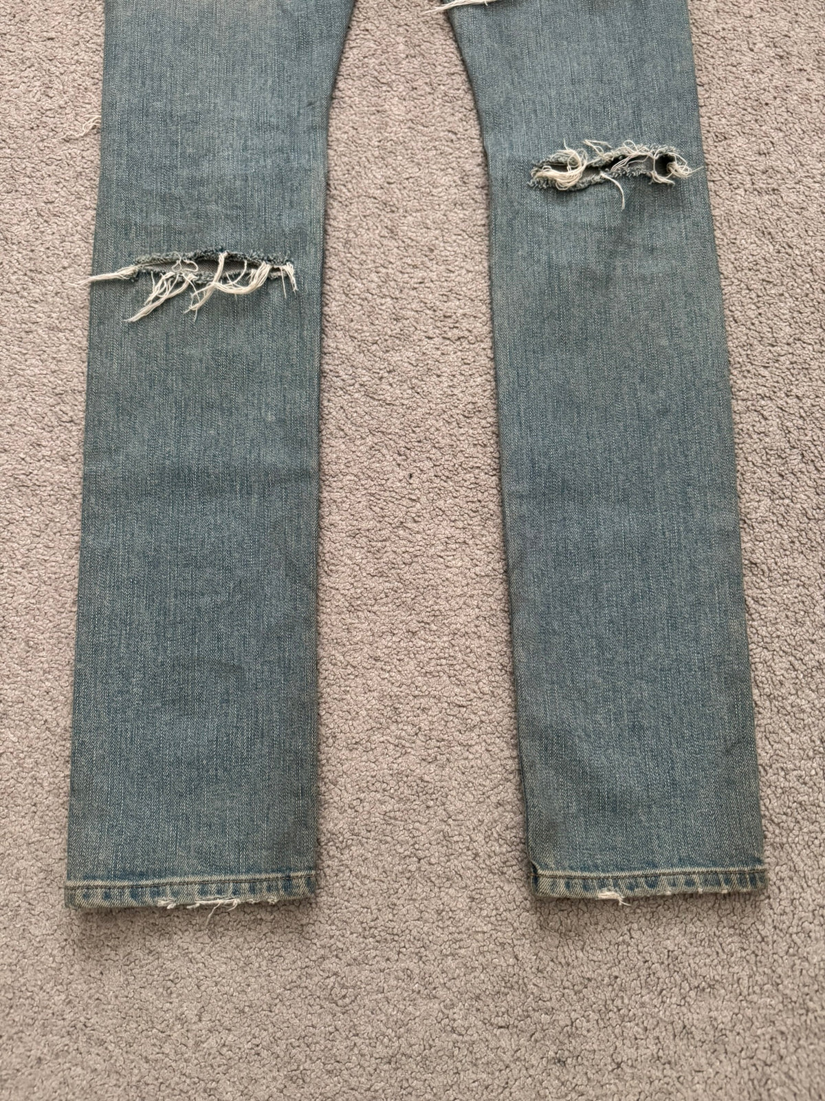 SS15 Saint Laurent by Hedi Slimane Crash Distressed D02 Denim Jeans