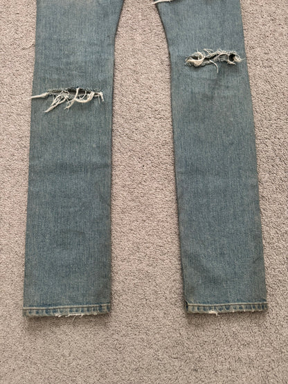 SS15 Saint Laurent by Hedi Slimane Crash Distressed D02 Denim Jeans