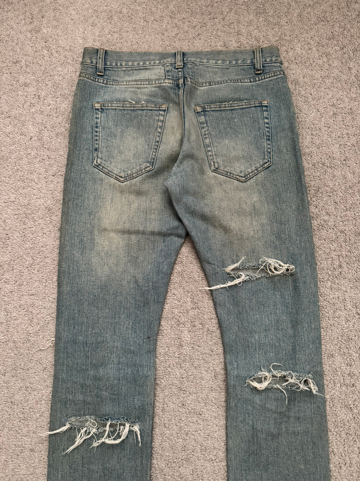 SS15 Saint Laurent by Hedi Slimane Crash Distressed D02 Denim Jeans