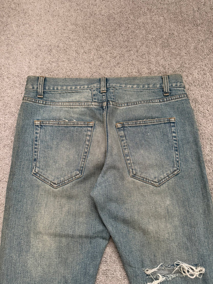 SS15 Saint Laurent by Hedi Slimane Crash Distressed D02 Denim Jeans