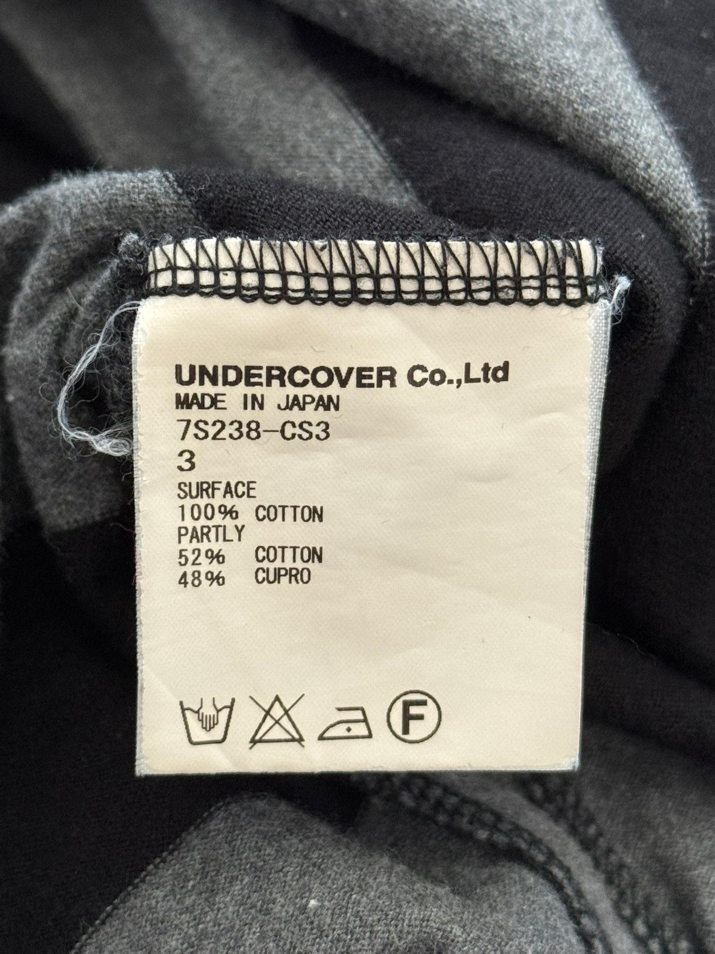 SS07 Undercover Black/Grey Striped Rugby Polo Long Sleeve Shirt