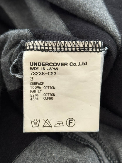 SS07 Undercover Black/Grey Striped Rugby Polo Long Sleeve Shirt