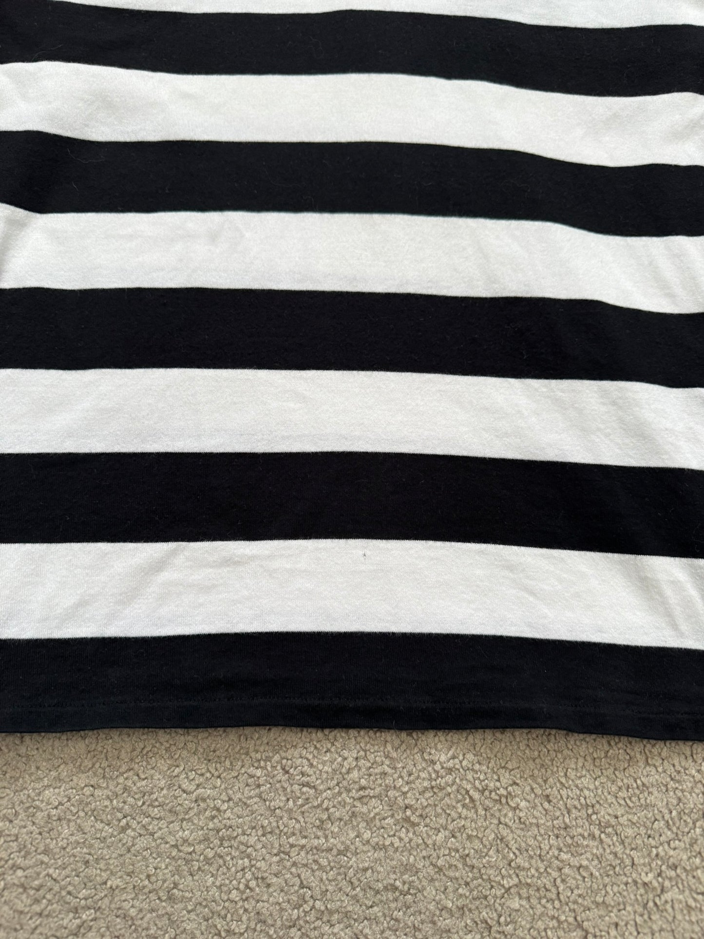 SS07 Undercover Black/White Striped Rugby Polo Long Sleeve Shirt