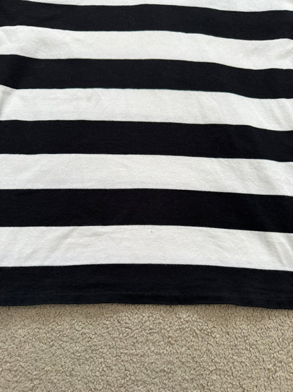 SS07 Undercover Black/White Striped Rugby Polo Long Sleeve Shirt