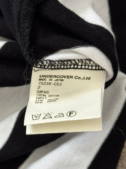 SS07 Undercover Black/White Striped Rugby Polo Long Sleeve Shirt