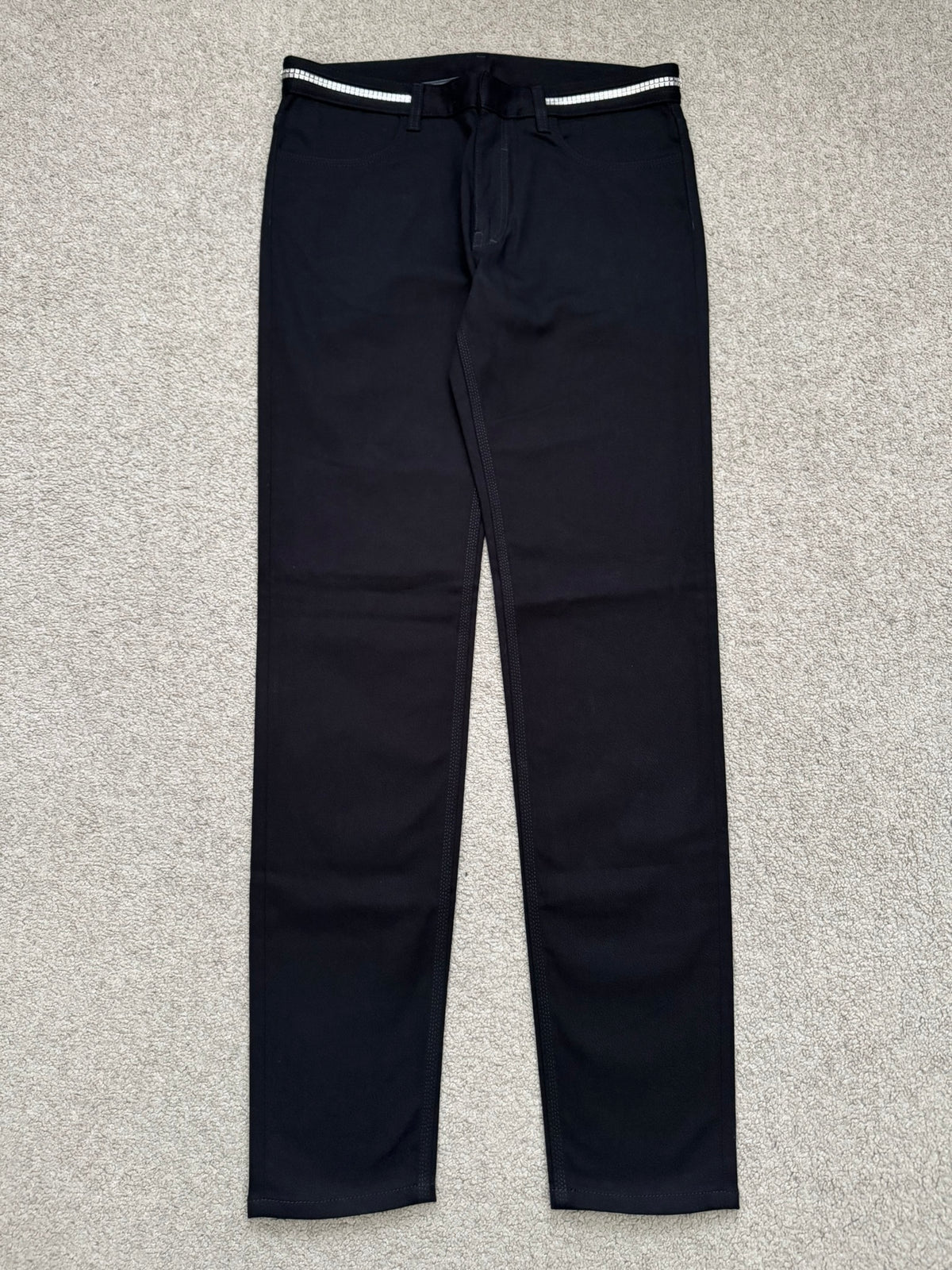 FW22 Givenchy 4G Studded Waist Black Denim Jeans
