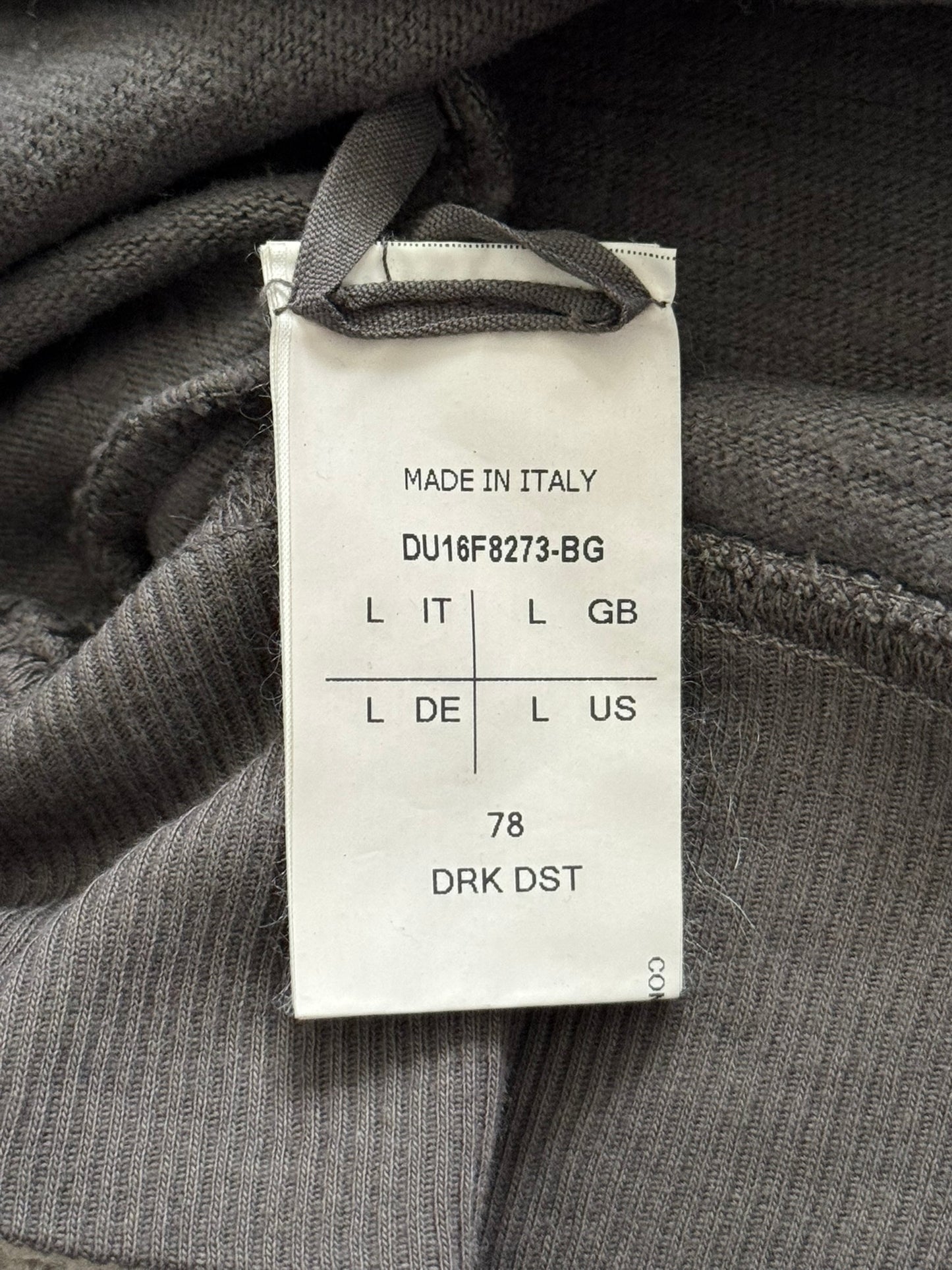 FW16 Rick Owens DRKSHDW Dark Dust Scuba Bullet Hoodie