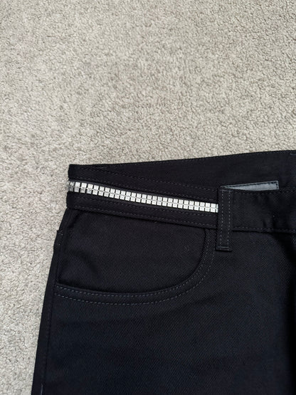 FW22 Givenchy 4G Studded Waist Black Denim Jeans