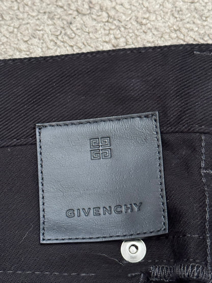 FW22 Givenchy 4G Studded Waist Black Denim Jeans