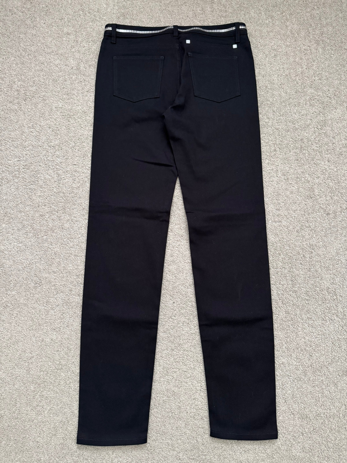 FW22 Givenchy 4G Studded Waist Black Denim Jeans