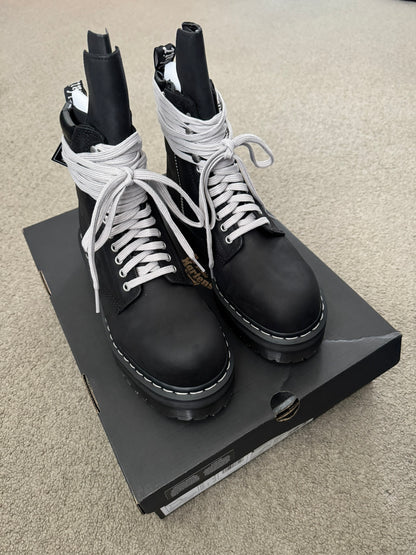 FW25 Rick Owens x Dr Martens Quad Sole Steel Toe Boots