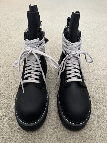 FW25 Rick Owens x Dr Martens Quad Sole Steel Toe Boots