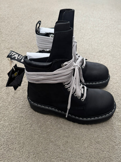 FW25 Rick Owens x Dr Martens Quad Sole Steel Toe Boots
