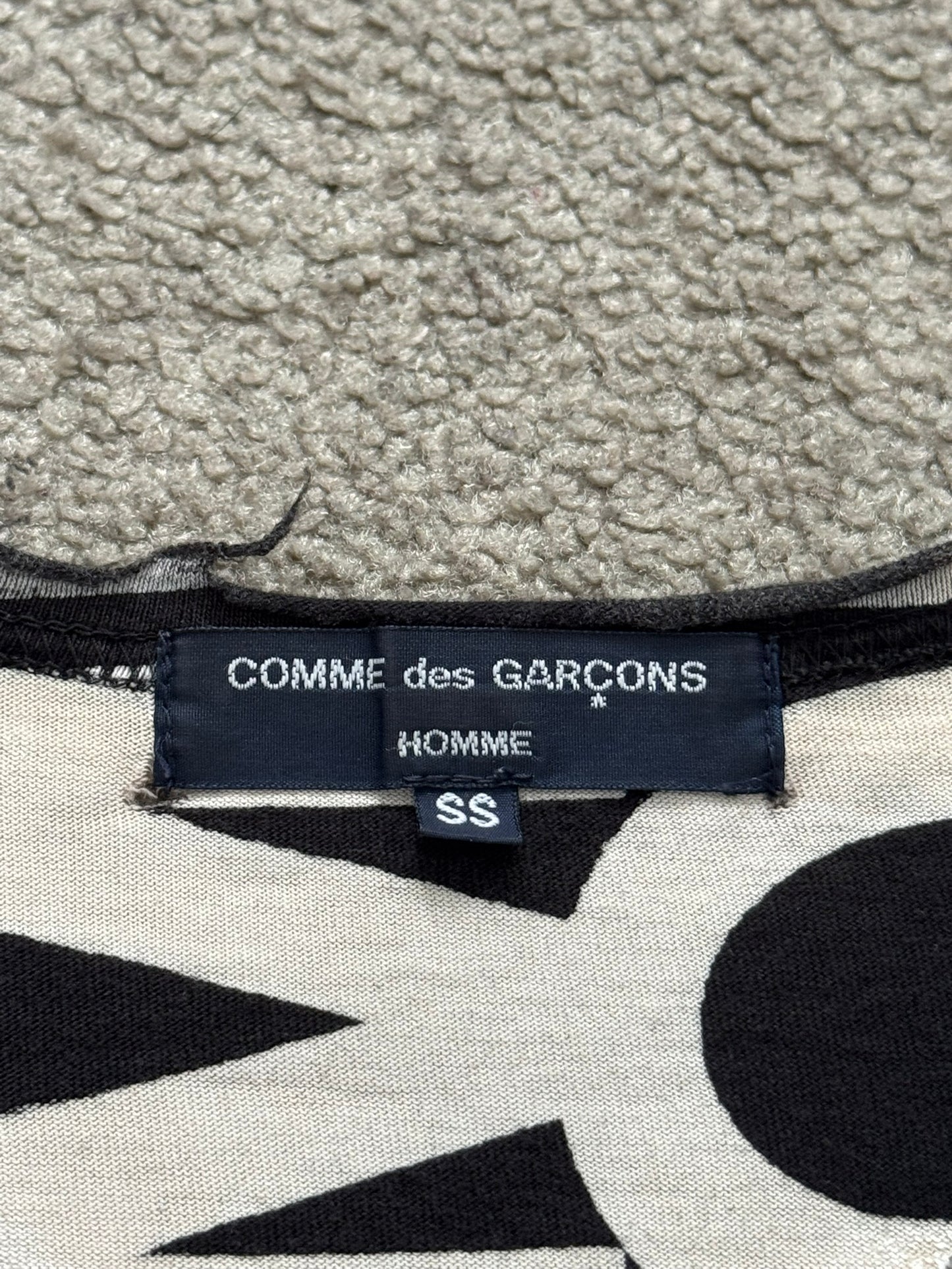 SS07 Comme Des Garcons Homme Verticle Logo Print T Shirt
