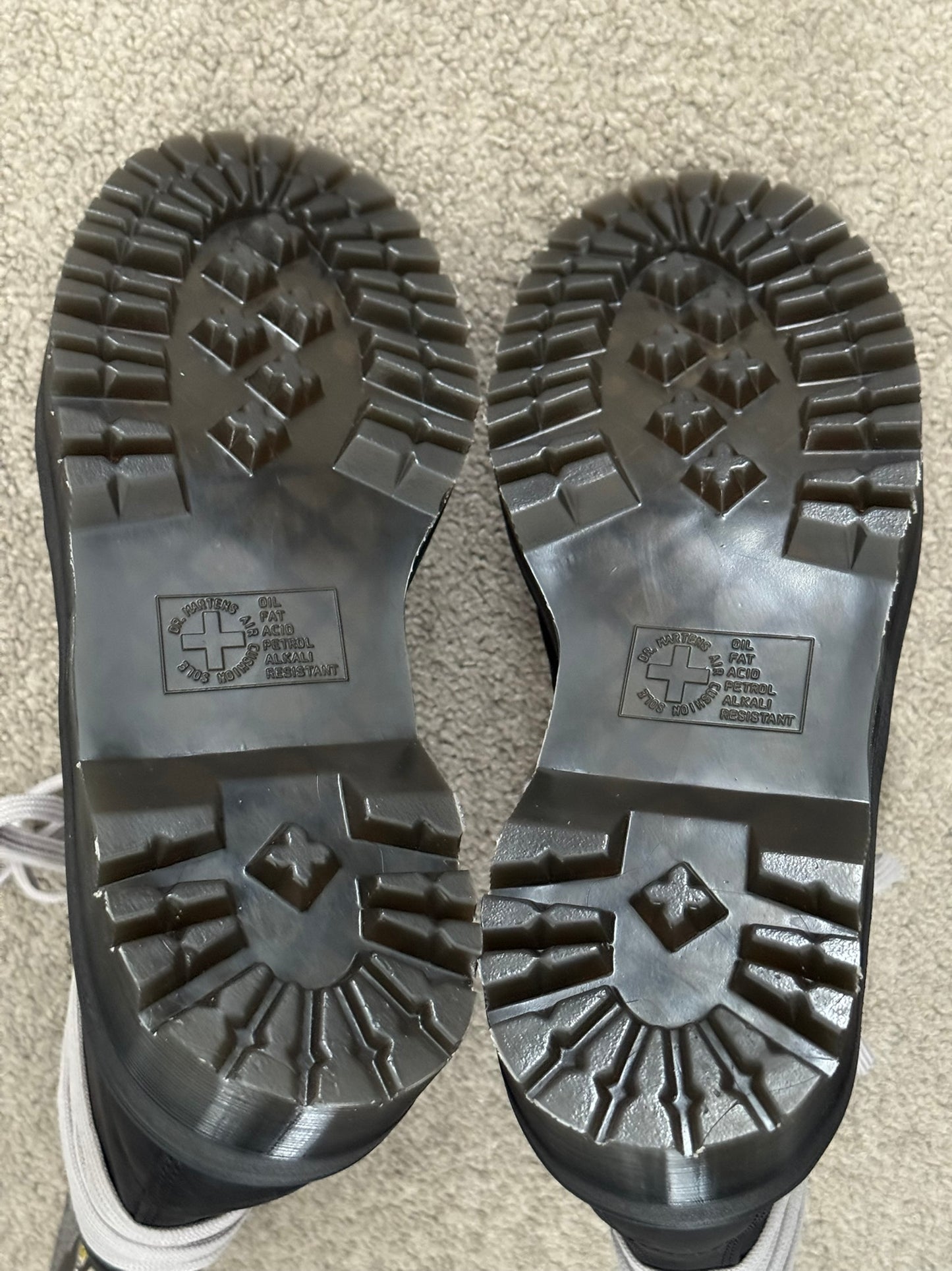 FW25 Rick Owens x Dr Martens Quad Sole Steel Toe Boots