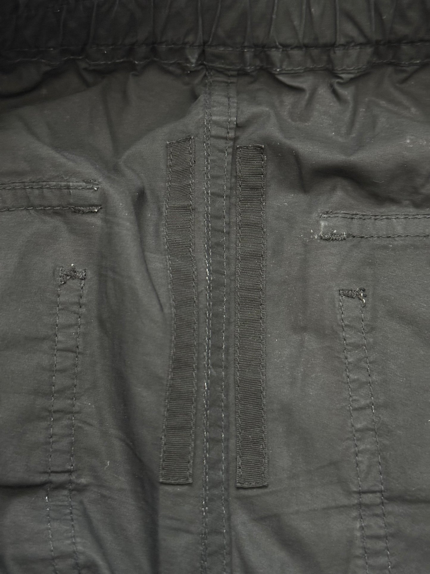 SS21 Rick Owens DRKSHDW Black Waxed Creatch Cargo Pants