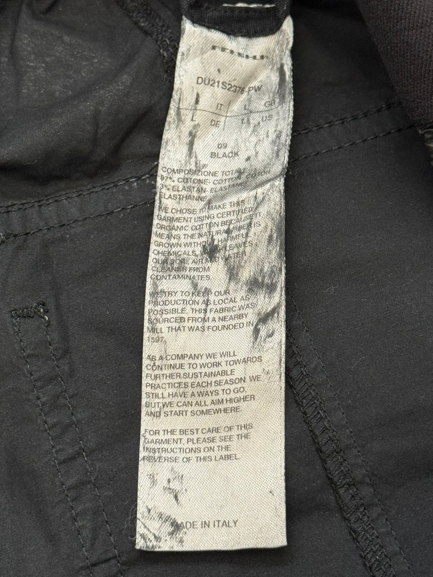 SS21 Rick Owens DRKSHDW Black Waxed Creatch Cargo Pants