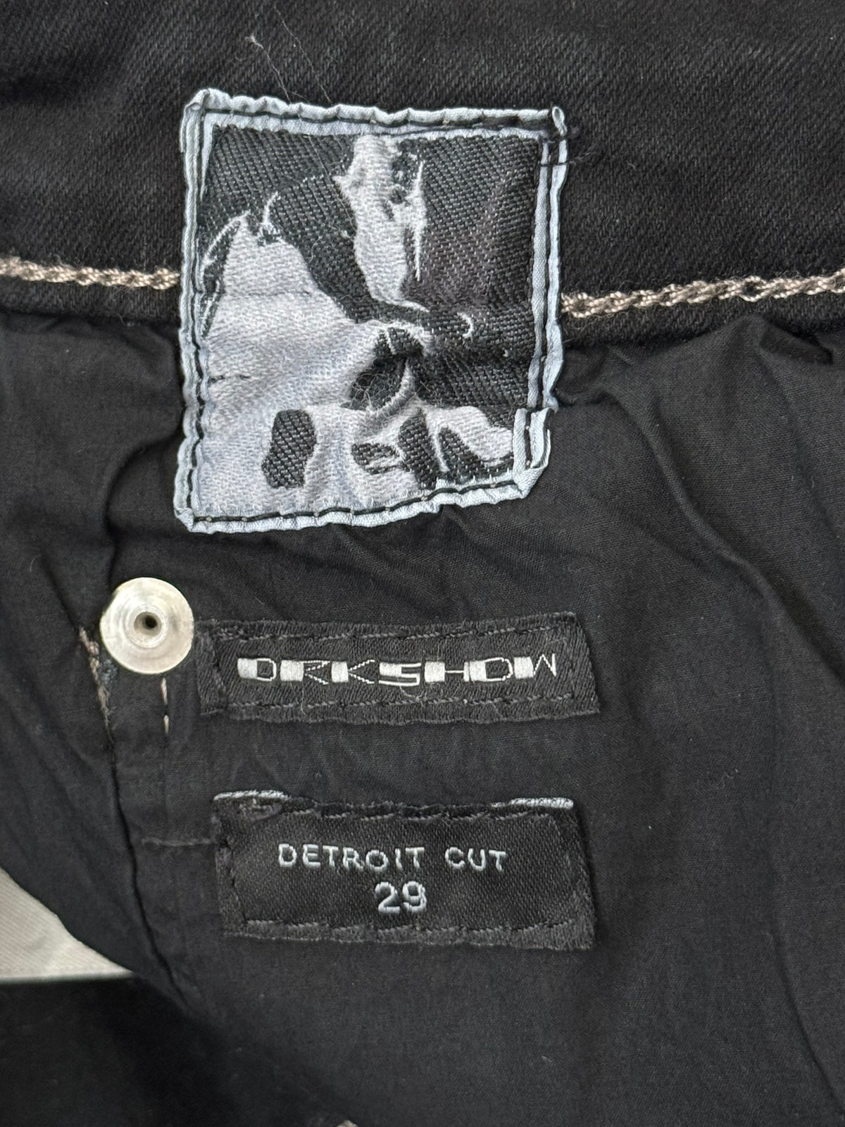 SS21 Rick Owens DRKSHDW Black Waxed Detroit Cut Denim Jeans