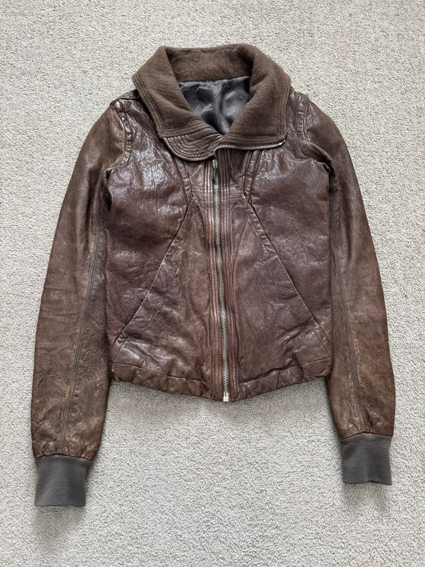FW08 Rick Owens "Stag" Hammered Lambskin Leather Jacket