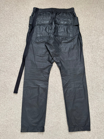 SS21 Rick Owens DRKSHDW Black Waxed Creatch Cargo Pants