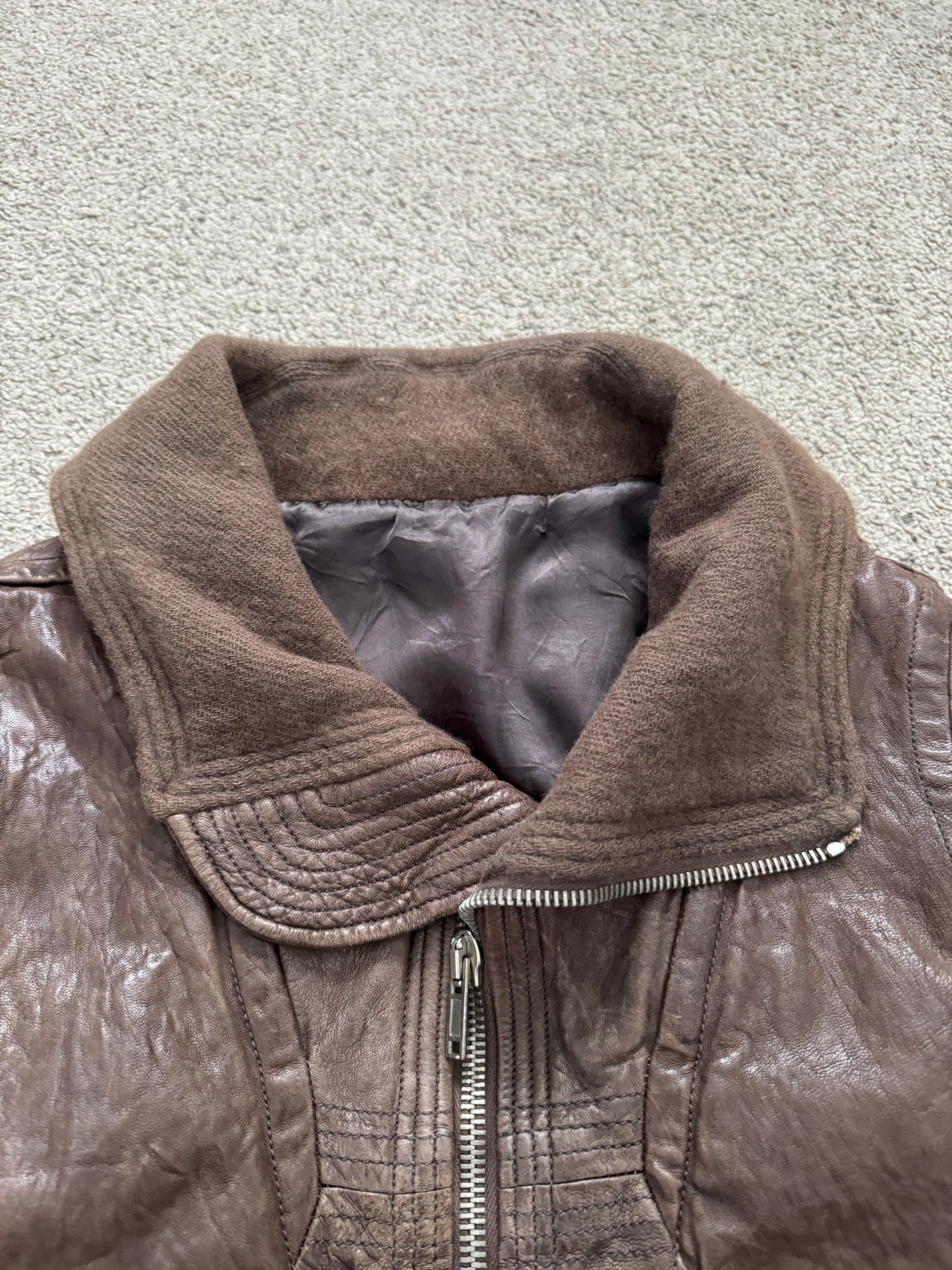 FW08 Rick Owens "Stag" Hammered Lambskin Leather Jacket