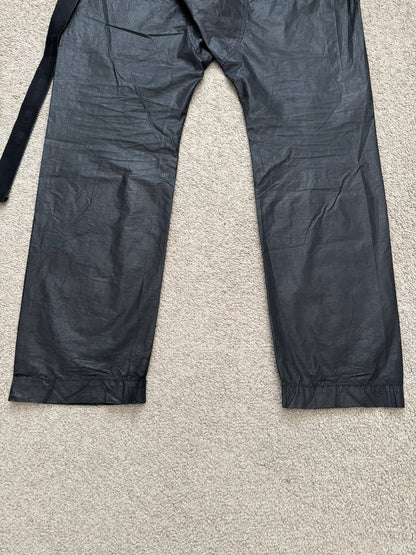 SS21 Rick Owens DRKSHDW Black Waxed Creatch Cargo Pants