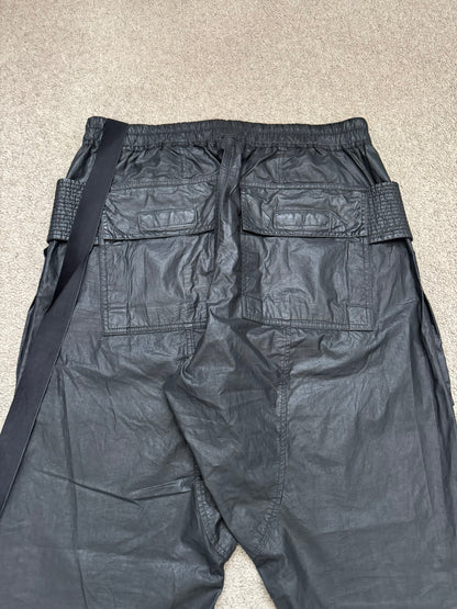 SS21 Rick Owens DRKSHDW Black Waxed Creatch Cargo Pants
