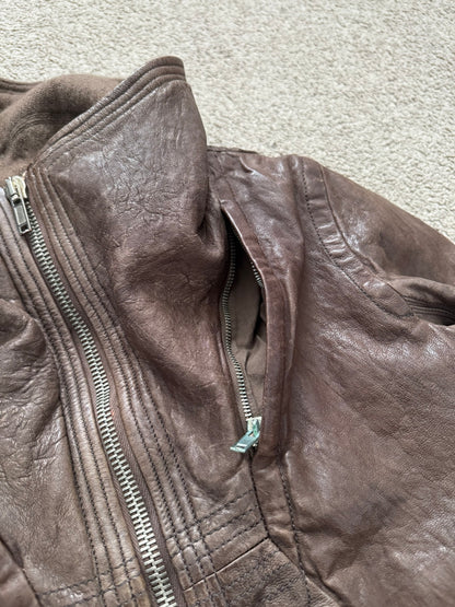 FW08 Rick Owens "Stag" Hammered Lambskin Leather Jacket