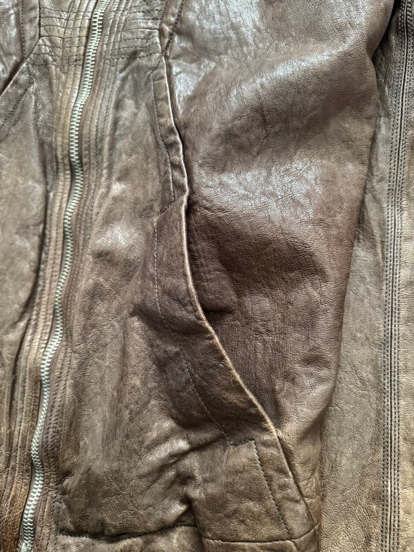 FW08 Rick Owens "Stag" Hammered Lambskin Leather Jacket