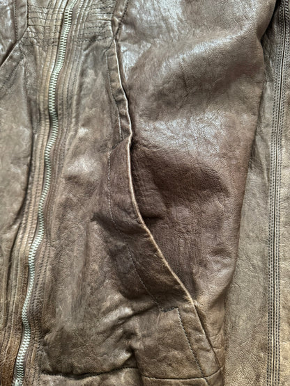 FW08 Rick Owens "Stag" Hammered Lambskin Leather Jacket