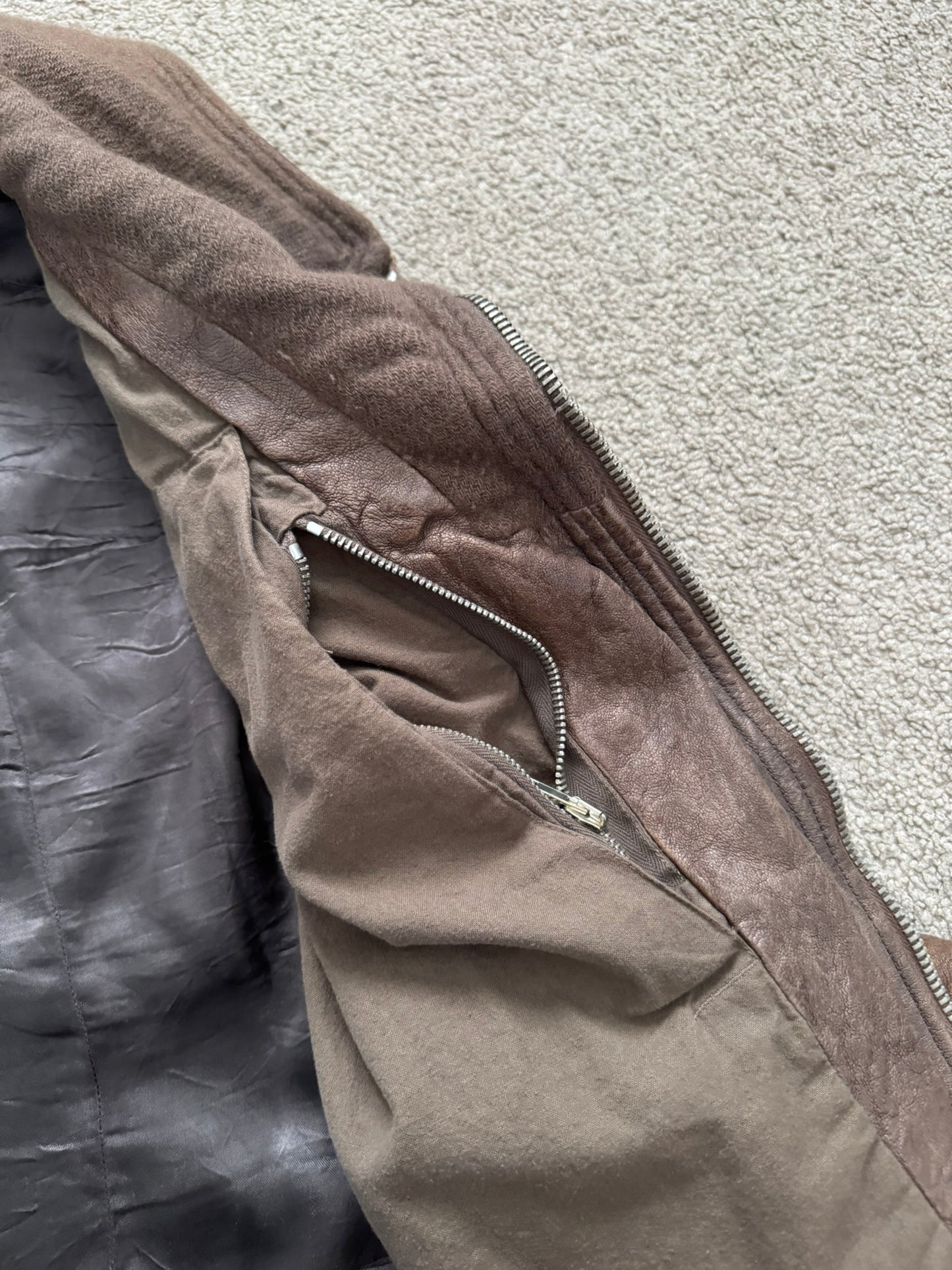 FW08 Rick Owens "Stag" Hammered Lambskin Leather Jacket
