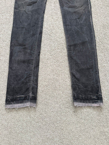 FW11 Rick Owens DRKSHDW "Limo" Overdyed Mud AMC Coated Detroit Cut Jeans