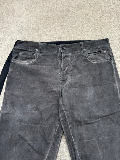 FW11 Rick Owens DRKSHDW "Limo" Overdyed Mud AMC Coated Detroit Cut Jeans