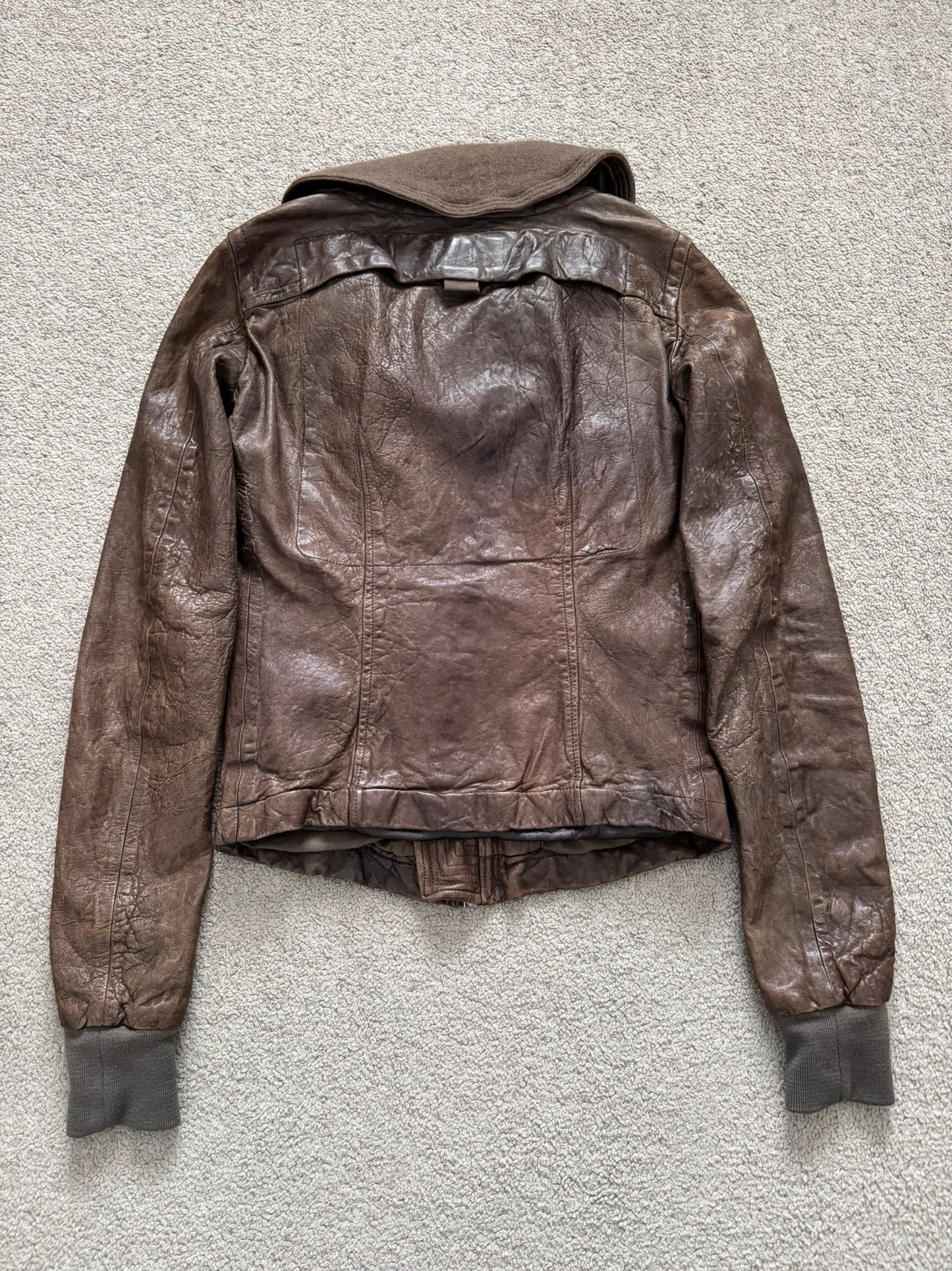 FW08 Rick Owens "Stag" Hammered Lambskin Leather Jacket
