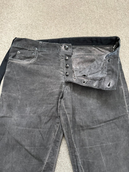 FW11 Rick Owens DRKSHDW "Limo" Overdyed Mud AMC Coated Detroit Cut Jeans