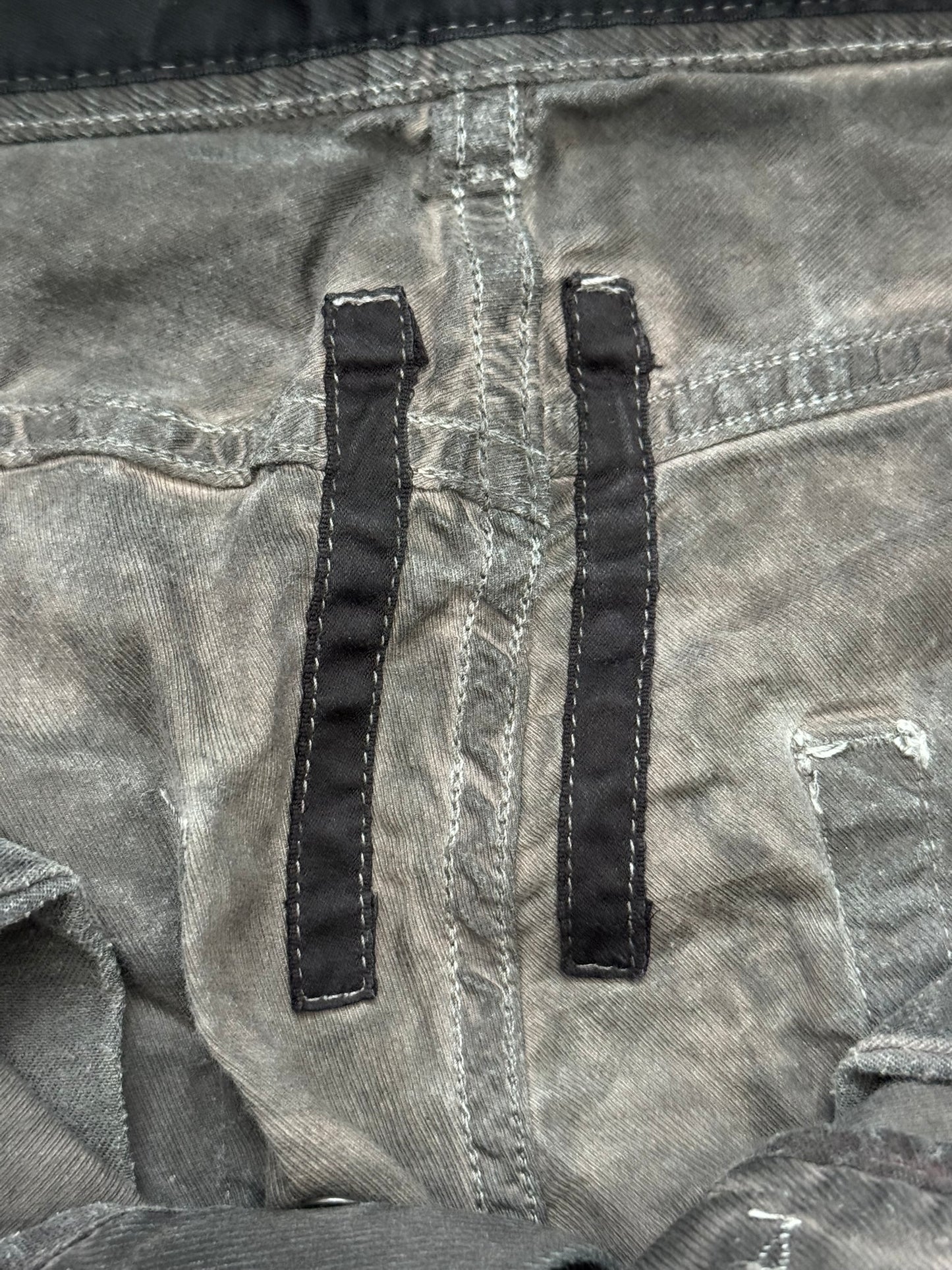 FW11 Rick Owens DRKSHDW "Limo" Overdyed Mud AMC Coated Detroit Cut Jeans